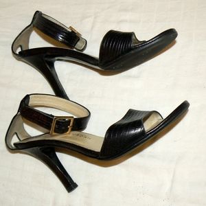 Black Charles Jourdan Ankle-strap High Heel Sandal